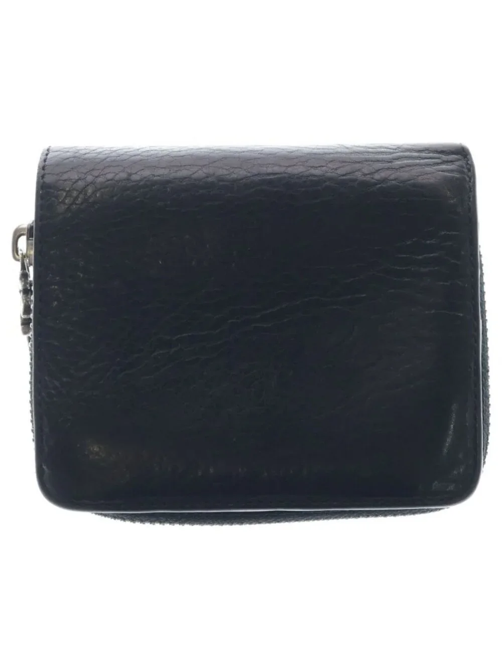 Chrome Hearts SQ Zip Bill Square Zip Leather Wallet Black